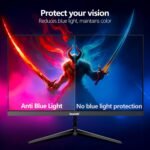 Gawfolk 27" QHD Gaming Monitor, 2K 120Hz IPS PC Display, 2560×1440P, FreeSync, HDMI, DisplayPort, VESA 75 x 75mm, Black - Imagen 6