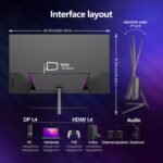 Gawfolk 27" QHD Gaming Monitor, 2K 120Hz IPS PC Display, 2560×1440P, FreeSync, HDMI, DisplayPort, VESA 75 x 75mm, Black - Imagen 8