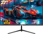 Gawfolk 27" QHD Gaming Monitor, 2K 120Hz IPS PC Display, 2560×1440P, FreeSync, HDMI, DisplayPort, VESA 75 x 75mm, Black - Imagen 9