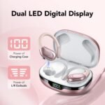 Wireless Headphones, Bluetooth 5.3 Headphones with Ear Hooks, 60H Playback, LED Display, ENC HD Call, Deep Low, Comfortable Fit, IPX7 Waterproof (Rose Gold) - Image 3