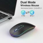 cimetech Rechargeable Wireless Mouse, 2.4G & Bluetooth Mouse for Laptop, Silent Mouse Ergonomic Design with Nano USB Receiver & DPI 3 Levels of Adjustment Compatible with Macbook iPad Computer - Image 3