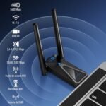 5400Mbps USB WiFi Adapter for PC, WiFi 6 Tri-Band Receiver 6GHz/5GHz/2.4GHz, 2dBi WiF Antenna PC, Compatible with Laptop/Laptop/Tablet, Compatible with Windows 11/10 - Image 4
