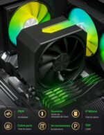 upHere gaming ARGB CPU Fan, 4 × F 6 mm Single Tower CPU Cooler, 120 mm PC Fans, Without Removing the Fan to Install it, CPU Heatsink, for AM4 AM5/Intel 2011/2066, up1KC4. - Image 4