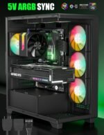 upHere gaming ARGB CPU Fan, 4 × F 6 mm Single Tower CPU Cooler, 120 mm PC Fans, Without Removing the Fan to Install it, CPU Heatsink, for AM4 AM5/Intel 2011/2066, up1KC4. - Image 5