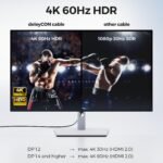 deleyCON 4K DisplayPort to HDMI Adapter (For HDMI Monitor/TV/Projector) - Unidirectional - (1080p@240Hz / 1440p@165/144/120Hz / 4K@60Hz) for Computer with DisplayPort, Graphics Card, PC Gaming - Image 5