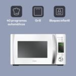 Candy X-Range CMXG20DW, Microwave with Grill, 20L, 1050W, 5 Power Levels, Digital, 40 Programs, Safety Lock, Plate 25.5CM, Grill Rack, Express Cooking, Timer, Simply-Fi App, White - Image 3