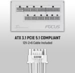 Seasonic Focus GX V4 ATX 3.1-850w - 80 Plus Gold - White - Image 3