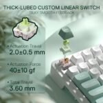 Redragon K719 RGB Mechanical Keyboard 2.4GHz/BT/Wired Mambo Switches White and Green with Panel, US Layout - Image 7