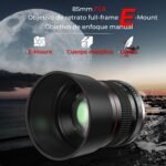 Lightdow E 85mm F1.8 Manual Lens for SONY E-Mount, Mirrorless Camera, Aluminium Body, Manual Focus Lens, Compatible with Sony FE Mount α, α9, A7, A7R, A7S, A6000, ZV-E10, A5100, Nex Series - Imagen 7