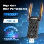 USB WiFi Adapter for PC, AX1800Mbps Antenna USB WiFi 6 Dual Band 5GHz & 2.4GH for PC/Desktop/Laptop with 2* External Adjustable Antennas, MU-MIMO, WPA3, Compatible with Windows 11/10 - Image 3