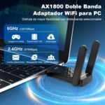 USB WiFi Adapter for PC, AX1800Mbps Antenna USB WiFi 6 Dual Band 5GHz & 2.4GH for PC/Desktop/Laptop with 2* External Adjustable Antennas, MU-MIMO, WPA3, Compatible with Windows 11/10 - Image 4
