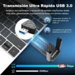 USB WiFi Adapter for PC, AX1800Mbps Antenna USB WiFi 6 Dual Band 5GHz & 2.4GH for PC/Desktop/Laptop with 2* External Adjustable Antennas, MU-MIMO, WPA3, Compatible with Windows 11/10 - Image 6