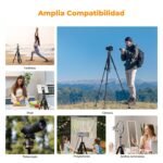 K&F CONCEPT Portable Lightweight Tripod 190 cm S255A3+BH-36 Spherical Head Mobile Tripod for DSLR, Digital SLR Camera, Mobile Phone, etc., with Clip for Mobile Phone - Imagen 8