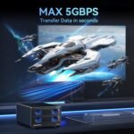 Aluminum Hard Drive Enclosure, 2 Bay Raid Enclosure with Fan Support SATA HDD/SSD 2.5/3.5 with USB A/C 3.0, Tool-Free HDD Enclosure, 4 Raid Modes - Imagen 4