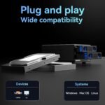 Aluminum Hard Drive Enclosure, 2 Bay Raid Enclosure with Fan Support SATA HDD/SSD 2.5/3.5 with USB A/C 3.0, Tool-Free HDD Enclosure, 4 Raid Modes - Imagen 8