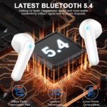 Wireless Headphones, Bluetooth 5.4 HiFi Stereo Headphones, 50H Wireless Bluetooth Headset with 4 HD Mic, 2024 Wireless Earphones Noise Cancelling ENC/LED Display/IP7 Waterproof/USB-C - Image 3