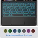 CACOE 10 Inch Wireless Bluetooth Touchpad Keyboard, Slim and Light Backlit for iPad, Android Samsung Tablet, Xiaomi Pad, Huawei, Lenovo, Black - Imagen 5
