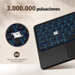 CACOE 10 Inch Wireless Bluetooth Touchpad Keyboard, Slim and Light Backlit for iPad, Android Samsung Tablet, Xiaomi Pad, Huawei, Lenovo, Black - Imagen 8