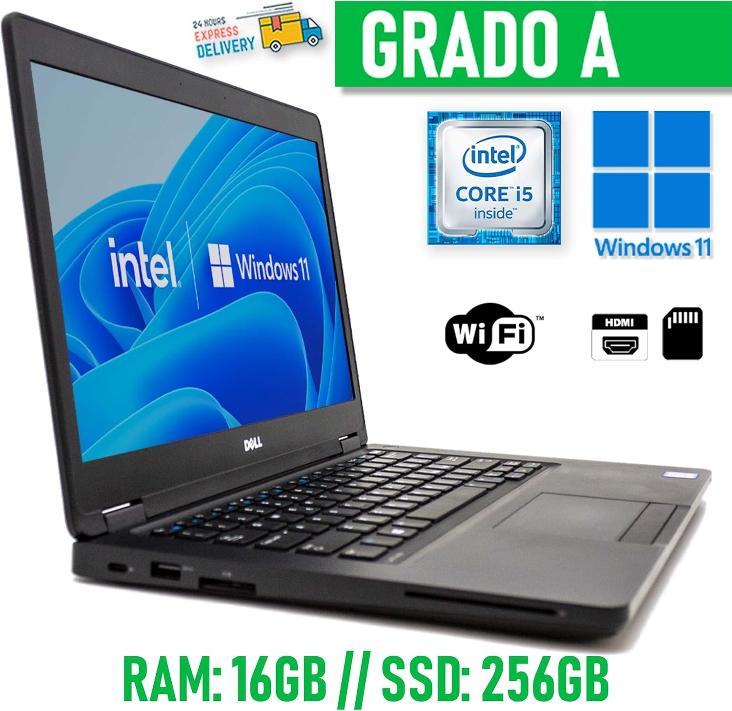 DELL Latitude 5480 Core i5 | Windows 11 Pro 14" Full HD Display | 16GB RAM SSD M.2 256GB | TypeC USB3 Webcam HDMI PC Business Laptop Smartworking (Renewed) - Imagen 3