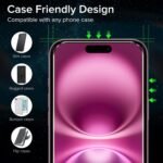 ivoler 3 Pieces Screen Protector for iPhone 16 with 3 Pieces Camera Lens Protector and Installation Frame, Tempered Glass Anti-Scratch, 9H Hardness, Ultra HD - Image 5