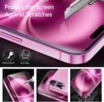 ivoler 3 Pieces Screen Protector for iPhone 16 with 3 Pieces Camera Lens Protector and Installation Frame, Tempered Glass Anti-Scratch, 9H Hardness, Ultra HD - Image 8