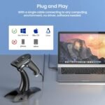 Eyoyo 2D Barcode Scanner, Wired USB, QR Code Scanner with Stand, Hands Free Auto Detection Scanner, Screen Scan Barcode Reader for - Image 3