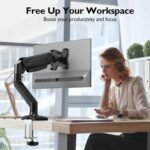BONTEC Desktop Monitor Stand for Screens 13-32" with Tilt, Swivel and Rotate 360°, Ergonomic Monitor Arm with Gas Spring, VESA 75/100 mm, up to 9 kg, Mounting with Clamp and Grommet - Image 7