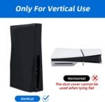 Protective Case for PS5 Slim, Scratch Resistant and Waterproof, Only for PS5 Slim Digital Edition and Disc Consoles - Not for Ps5/Pro - Vertical - Black - Imagen 5