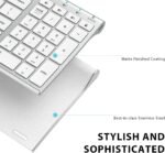 iClever Bluetooth Keyboard, Rechargeable Bluetooth 5.1 Multi-Device Keyboard with Number Pad, Ergonomic Design, Full Size Stable Connection, White Keyboard for iPad, iPhone, Mac, iOS, Android, Win - Imagen 5