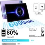 2025 Dernier 10 Pouces Tablette Android 15 Avec 5G Wi-FI 6,20 GO RAM+128 GO ROM (1To TF),Octa-Core Tablette Tactile PC,GMS,Widevine L1,6000mAh,8 MP+5 MP,Avec Clavier+Souris et CAS,Violet - Imagen 3