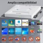 External CD DVD Drive for Laptop, 5 in 1 Ultra Slim Portable USB-C CD+/-RW Laptop DVD Player with SD Card Reader, USB 3.0 Type C, Computer Hub - Image 4