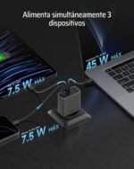 CUKTECH 65W USB C Charger, 3 Ports GAN III and PD3.0 iPhone Charger Fast Charging, Compact Multiple Charger for MacBook Air/Pro, iPad Pro, iPhone 16/15/14/13, Samsung S24/S23, Xiaomi, Switch - Image 4