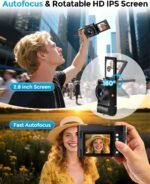 4K Photo Camera: MaxMango 48MP Compact Digital Camera with 2.8" 180° Flip Screen, Autofocus Vlogging with 32GB, 16X Zoom, for Beginners Girl Kids Boy Teens - Imagen 5