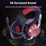 Tatybo Gaming Headphones, Gaming Headset with 3D Surround Bass, Noise Reduction Microphone and Protein Pads, for PS4 PS5 Xbox PC Laptop - Imagen 6