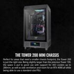Thermaltake Tower 200 Mini-ITX Computer Case with 2 Pre-Installed CT140 140mm Fans, Supports GPUs up to 380mm Length, CA-1X9-00S1WN-00, Black - Image 3