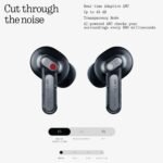 Nothing Ear (3) Wireless Bluetooth Headphones with Adaptive Noise Cancellation in Real Time, with LDAC Hi-Res Audio, Super Mic, IP54, Quick Charge and Up to 22 Hours Battery - Black - Image 6