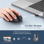 TECKNET Wireless Mouse, 5 Levels 2600 DPI, 2.4G Ergonomic USB Wireless Mouse, 6 Buttons, 24 Months Battery Life, Optical Wireless Mouse for Computer, PC, Mac, Laptop - Imagen 4