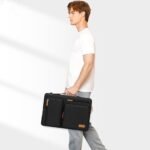 MOSISO Laptop Briefcase 15-15.6 Inches, 360 Protective Laptop Shoulder Bag Compatible with MacBook Pro 16, HP,Dell,Lenovo, Open Side Messenger Bag with 4 Zipper Pockets, Black - Image 3