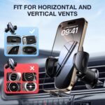 Miracase Upgraded Steel Hook Car Phone Holder - One Hand Operation, Universal Adjustable Mount for iPhone, Samsung - Imagen 6