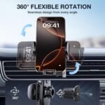 Miracase Upgraded Steel Hook Car Phone Holder - One Hand Operation, Universal Adjustable Mount for iPhone, Samsung - Imagen 7