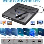 External CD DVD Drive USB 3.0 Type C, Portable CD DVD Writer and Reader Compatible with Windows XP/Vista / 7/8 / 10/11 / Linux/Mac OS - Imagen 5