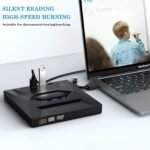 External CD DVD Drive USB 3.0 Type C, Portable CD DVD Writer and Reader Compatible with Windows XP/Vista / 7/8 / 10/11 / Linux/Mac OS - Imagen 8