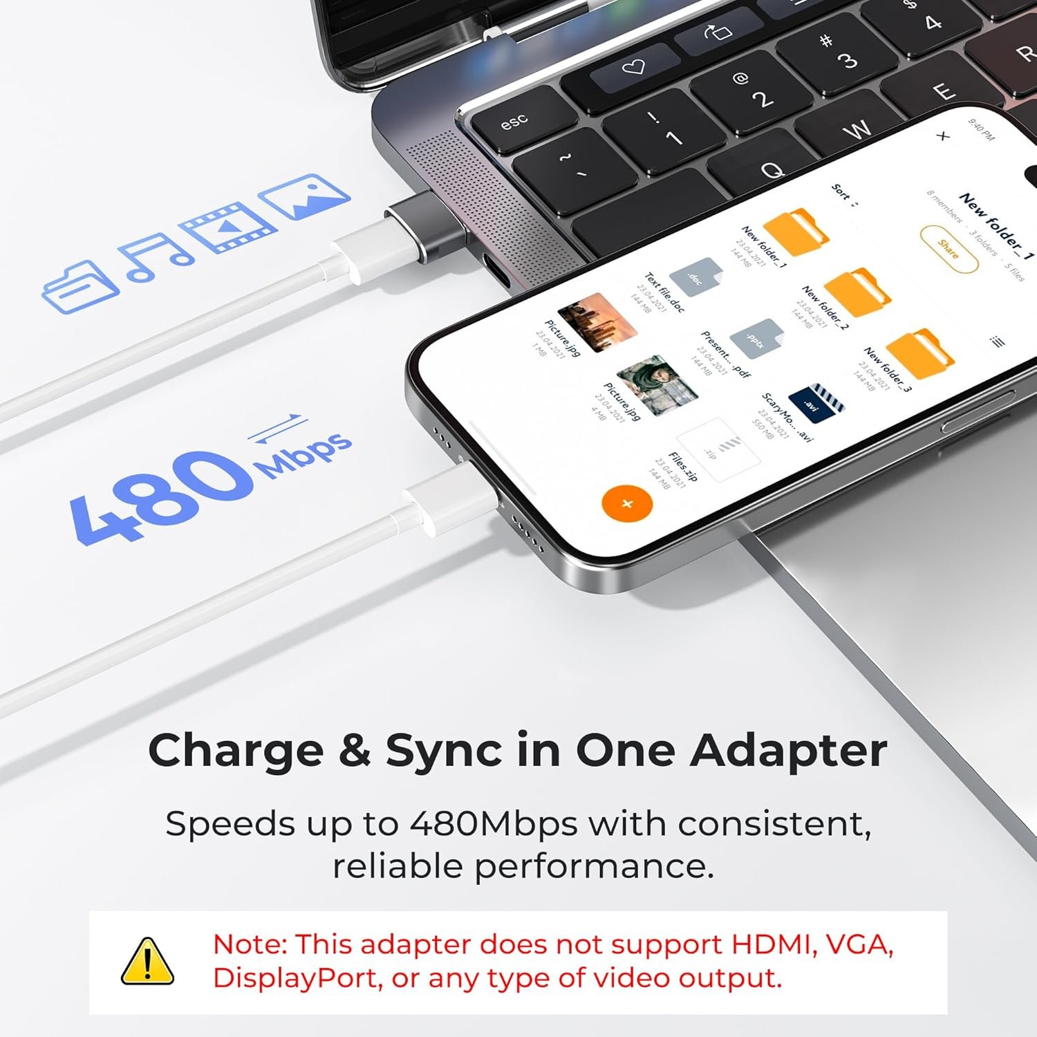 Basesailor USB to USB C Adapter for iPhone 17 Pro Max,USBC Female to USBA Male Converter 3Pack,Type C Charger Cable Connector for Apple 16 15 14 13,iWatch Series 11 10,Airpods,iPad Air,S25 S24 S23 S22 - Imagen 4