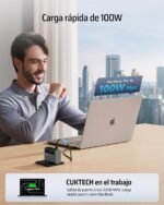 CUKTECH USB C Charger 100W with 3 GAN III and PD3.0 Ports, Multiple Compact for MacBook Air/Pro, iPad Pro, iPhone 16/15/14/13, Samsung S24/S23, Xiaomi - Black - Image 3