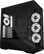 Lian Li V100 Mid Tower Case - Black, ATX Stand, Mesh Front Panel, Tempered Glass, USB-C, Tool-Free Side Panel - Image 3