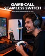 NUBWO G06 Wireless Gaming Headset with 50mm Drivers for PC/Ps5/Ps4/NS/Mobile,Wireless Gaming Headset with 2.4 GHz+Bluetooth 5.3 Dual Mode,7.1 Surround Sound,100Hr+ Duration - Orange - Imagen 4