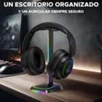 The G-Lab K-Stand Neon RGB – Soporte Auriculares con Iluminación RGB – Soporte Cascos Gaming con Botón ON/Off – Accesorio Gaming para PC PS5 Xbox Switch – Regalo Gamer Ideal | Nuevo - Image 6
