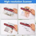 A4 Photo Mobile Scanner Portable 900 dpi Document Scanner with Expandable Memory for Daily Use, Portable Image for OS X 10.4 or Above Business Insurance, Outdoor (Red) - Imagen 4