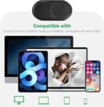 CloudValley Portable Camera Cover, 0.6 mm Thin Metal Webcam Cover Mobile for MacBook Pro* Air, iPad Pro, Laptop, Mac, PC, 2 Units Black - Imagen 5