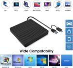 External DVD Drive USB 3.0 Type C Portable CD DVD +/-RW ROM for Laptop PC Desktop CD DVD Burner Reader Compatible with Windows XP / 2003 / Vista /7 /8/10/11 Linux - Imagen 6